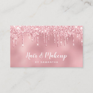 Carte De Visite parties scintillant dorée rose chic goutte les ch