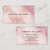 Carte De Visite Parties scintillant dorée Rose Gradient Salon mode (Devant / Derrière)