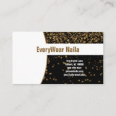 Carte De Visite Parties scintillant dorée sur Black Custom Profess (Dos)