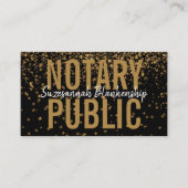 Carte De Visite Parties scintillant dorée sur Noir Photo personnal (Devant)