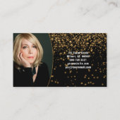 Carte De Visite Parties scintillant dorée sur photo personnalisée (Dos)