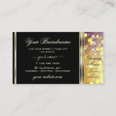 Carte De Visite Parties scintillant dorée violet étoiles Diamants  (Dos)