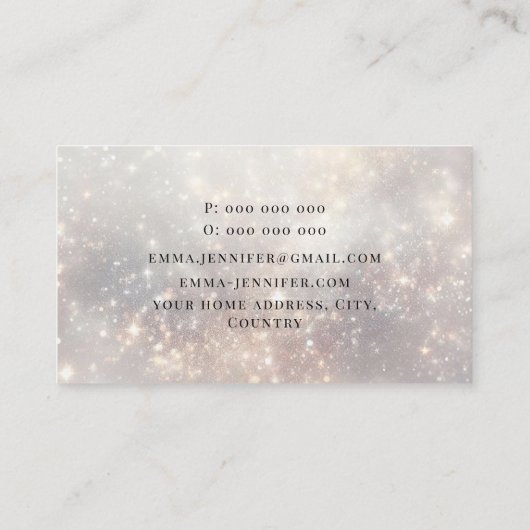 Carte De Visite Parties scintillant douce et subtile arrière - pla (Dos)