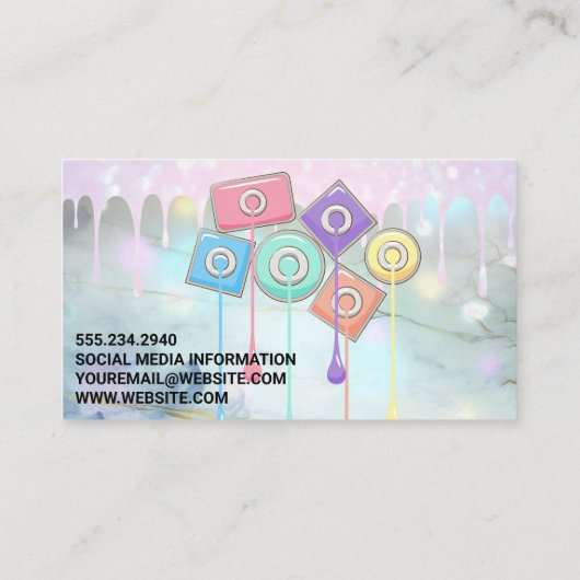 Carte De Visite Parties scintillant Drip Bokeh | Bouteilles polona (Dos)