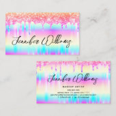 Carte De Visite Parties scintillant Drives Modern Maquillage Artis (Devant / Derrière)