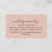 Carte De Visite Parties scintillant du logo du maquillage Rose Gol (Dos)