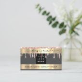 Carte De Visite Parties scintillant du logo du maquillage Rose Gol (Debout devant)