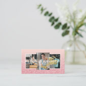 Carte De Visite Parties scintillant élégante 3 Nettoyage de photos (Debout devant)