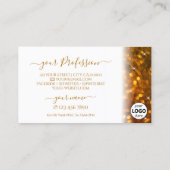 Carte De Visite Parties scintillant élégante blanche orange avec l (Dos)