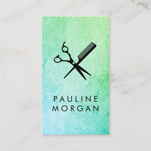 Carte De Visite Parties scintillant élégante de cisaillement et de (Devant)