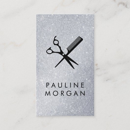 Carte De Visite Parties scintillant élégante de cisaillement et de (Devant)