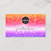 Carte De Visite Parties scintillant élégante et colorée, noire ave (Devant)