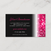 Carte De Visite Parties scintillant Élégante Noir Rose Parkling In (Dos)