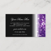Carte De Visite Parties scintillant élégante noire violet brillant (Dos)