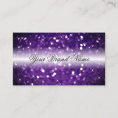 Carte De Visite Parties scintillant élégante noire violet brillant (Devant)