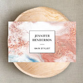 Carte De Visite Parties scintillant élégante Rose Rose Or & Black