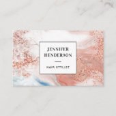 Carte De Visite Parties scintillant élégante Rose Rose Or & Black (Devant)