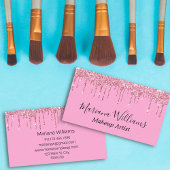 Carte De Visite parties scintillant élégantes à gouttes roses scin