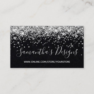 Carte De Visite Parties scintillant en argent brillant Boutique en
