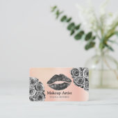 Carte De Visite Parties scintillant en argent chaud Lèvres maquill (Debout devant)