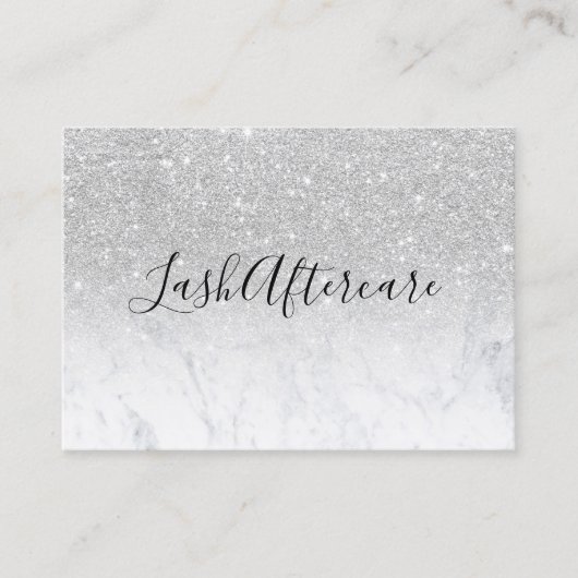 Carte De Visite parties scintillant en argent en marbre (Devant)