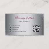 Carte De Visite Parties scintillant en argent et Arrière - plan (Dos)