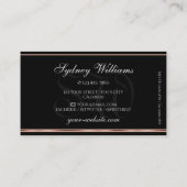 Carte De Visite Parties scintillant en argent Monogramme Bordure e (Dos)