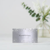 Carte De Visite Parties scintillant en argent teint maquillage de (Debout devant)
