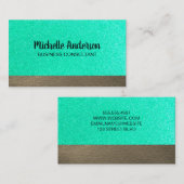 Carte De Visite Parties scintillant en cuir (Devant / Derrière)