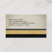 Carte De Visite Parties scintillant en cuir blanc Faux et motifs (Dos)