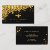 Carte De Visite parties scintillant en faux or (Devant / Derrière)