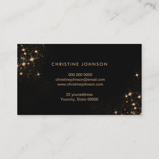 Carte De Visite parties scintillant en faux or (Dos)