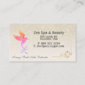 Carte De Visite Parties scintillant en ivoire de colibri arc-en-ci (Devant)