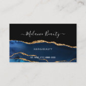 Carte De Visite Parties scintillant en marbre bleu bleu marine en (Devant)