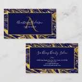 Carte De Visite Parties scintillant en marbre bleu de la Girona Na (Devant / Derrière)