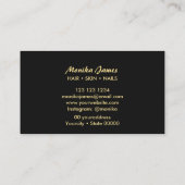 Carte De Visite Parties scintillant en marbre d'or Noir moderne Go (Dos)