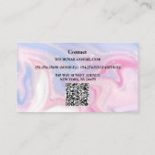 Carte De Visite Parties scintillant en marbre rose esthétique Cart (Dos)