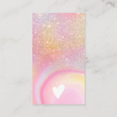 Carte De Visite Parties scintillant en marbre rose ombre arc-en-ci (Dos)