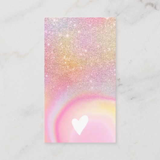 Carte De Visite Parties scintillant en marbre rose ombre arc-en-ci (Dos)