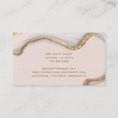 Carte De Visite Parties scintillant en marbre rose vif (Dos)