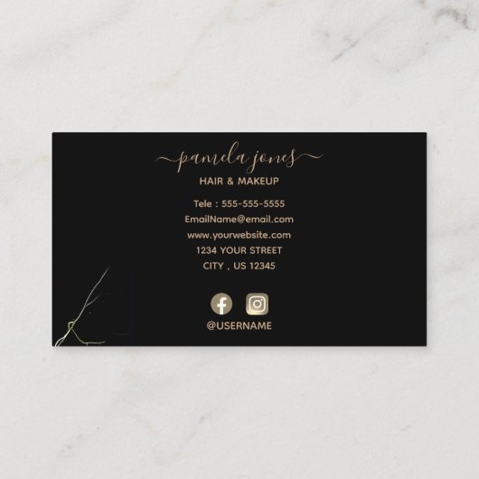 Carte De Visite Parties scintillant en marbre rose vif Monogramme (Dos)