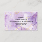 Carte De Visite Parties scintillant en marbre violet esthétique Ca (Dos)