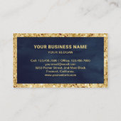 Carte De Visite Parties scintillant en or bleu marine Boulangerie  (Dos)