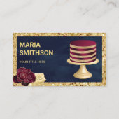 Carte De Visite Parties scintillant en or bleu marine Boulangerie  (Devant)