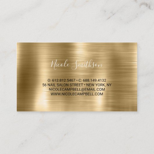 Carte De Visite Parties scintillant en or brossé mignonne (Dos)