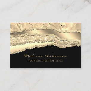 Carte De Visite Parties scintillant en or de luxe en verre Pile Ed