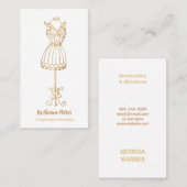 Carte De Visite Parties scintillant en or de Seamstress Mannequin  (Devant / Derrière)