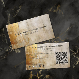 Carte De Visite Parties scintillant en or d'ivoire rustique Abstra