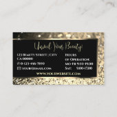 Carte De Visite Parties scintillant en or étincelant Lashes Photo  (Dos)