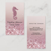 Carte De Visite parties scintillant en or faux rose logo (Devant / Derrière)